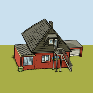 Ausschnitt der Illustration: Die fünf Häuser von Hof Wiesengrund – Fuchsbau