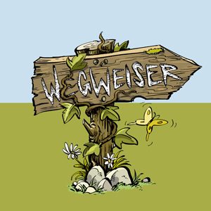 Ausschnitt der Illustration: Die Wohnung von Hof Wiesengrund – Wegweiser